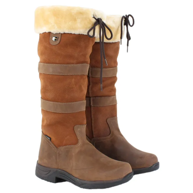 Dublin Eskimo Fleece Lined Tall River Boots - Dark Brown - Redpost Equestrian