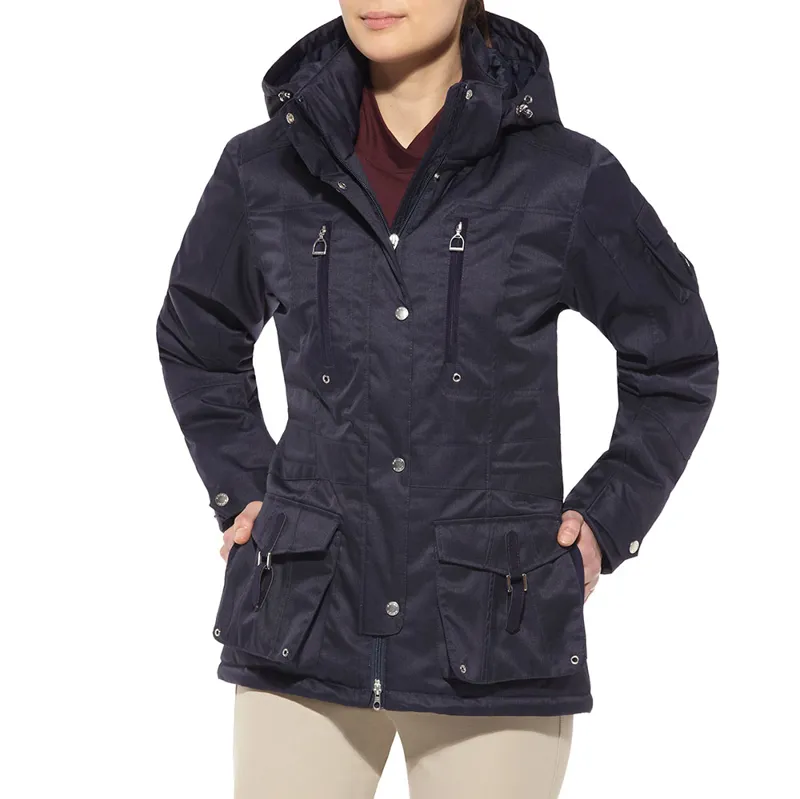 Ariat Regent Ladies Insulated Parka Jacket Navy Redpost Equestrian