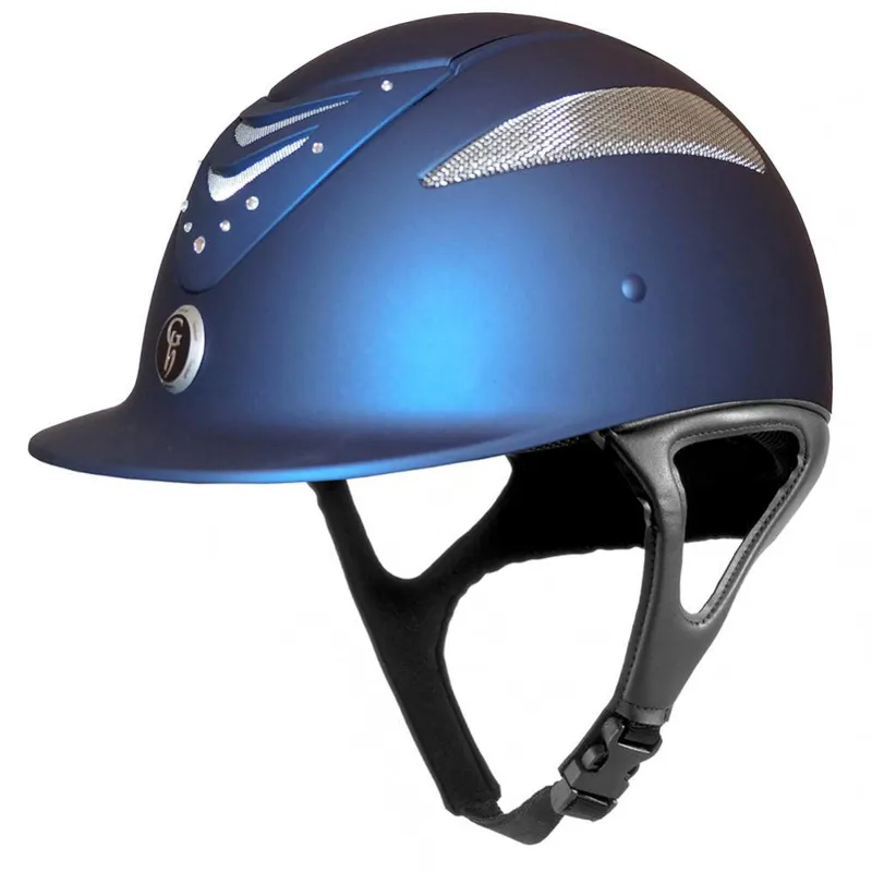 Gatehouse Conquest Crystal Matt Riding Hat Iridescent Navy Redpost