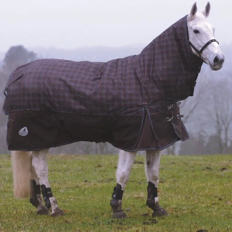 Masta Zing Heavy 450g Fixed Neck Combo Turnout Rug Chocolate Redpost Equestrian