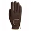 Roeckl Lona Adults Riding Gloves - Mocha Brown/Gold