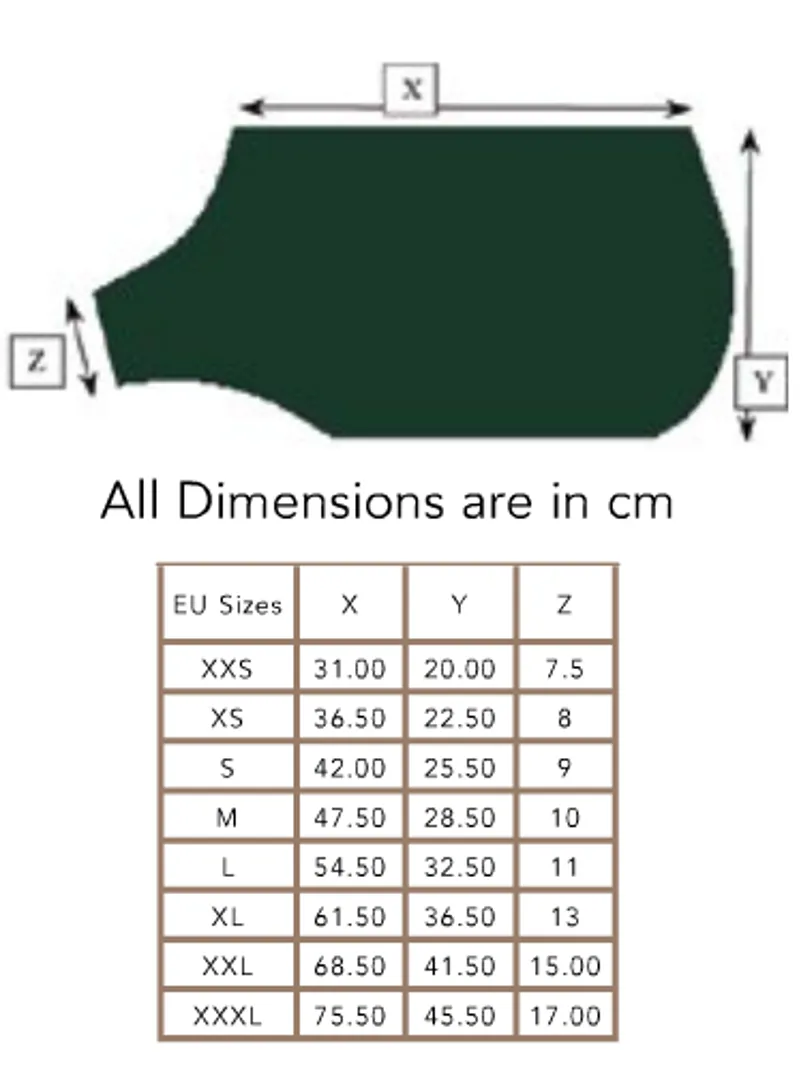 Amigo Dog Blanket Size Chart