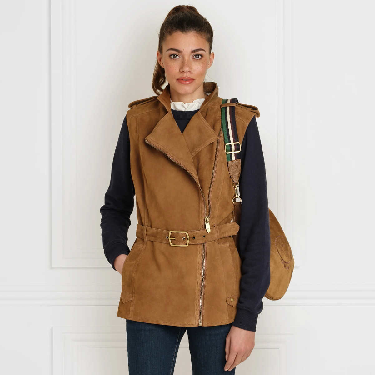 Fairfax and Favor Primrose Ladies Gilet - Tan Suede