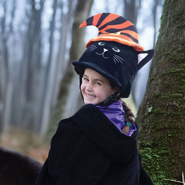 Equetech Halloween Salem Cat Hat Silk