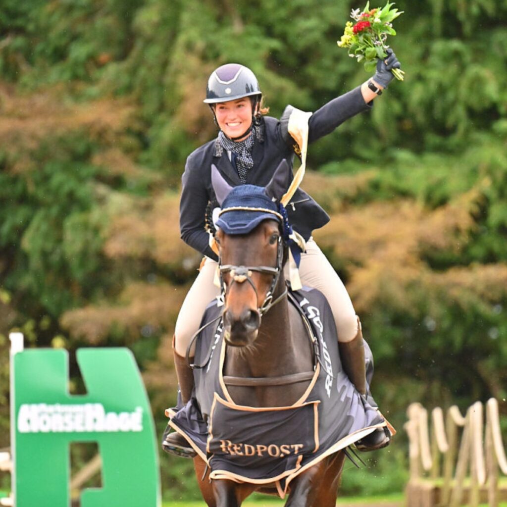 Phoebe Lagor and her 6 year old mare My Quality Girl, winning the Redpost Equestrian BE90 Section G in October.