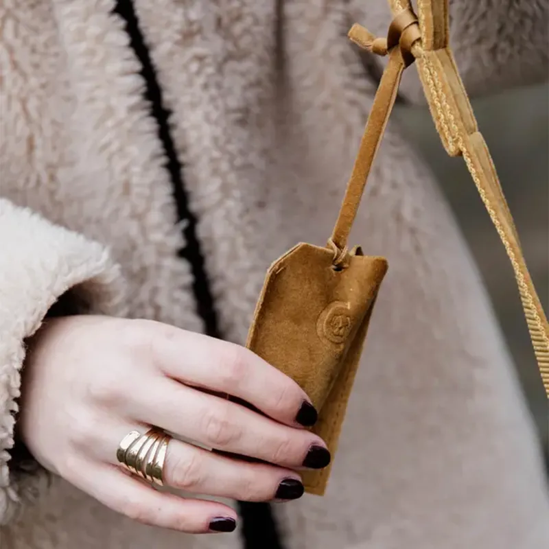 Kentucky Velvet Dog Pocket Poop Bag Holder - Mustard