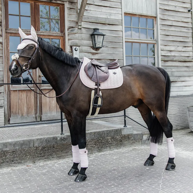 Kentucky Velvet Pearls Polar Fleece Bandages - Soft Rose-4