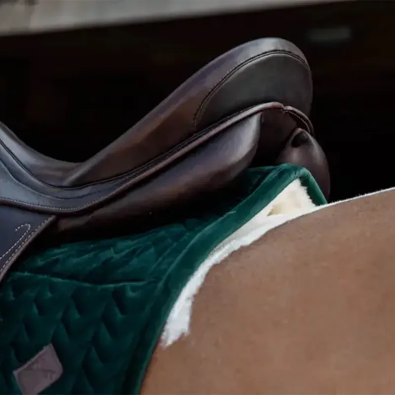 Kentucky Skin Friendly Velvet Dressage Saddlecloth - Pine Green-3