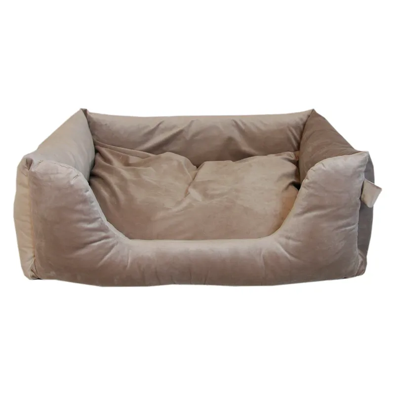 Kentucky Velvet Dog Bed - Beige-1