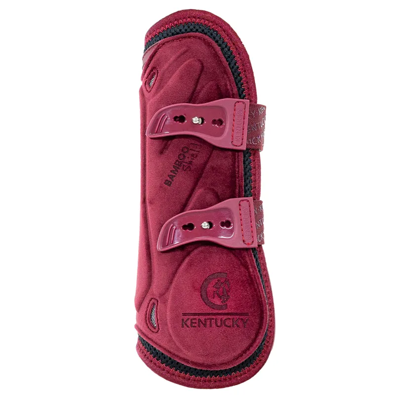 Kentucky Bamboo Shield Elastic Velvet Tendon Boots - Bordeaux-1