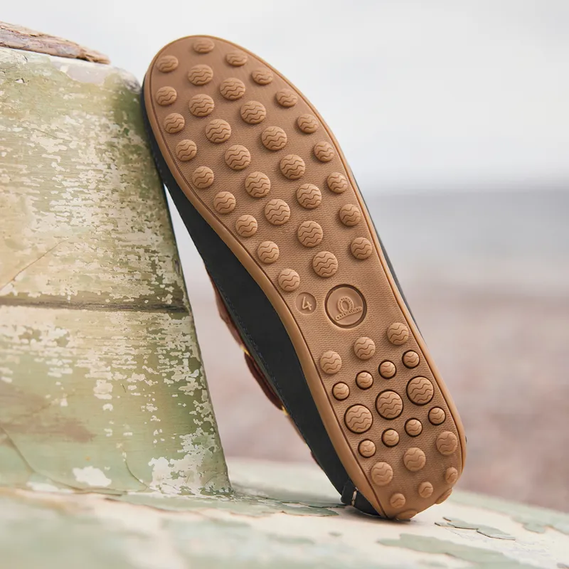 Chatham Cromer Ladies Driving Lace Moccasins - Dark Navy/Burgundy-5