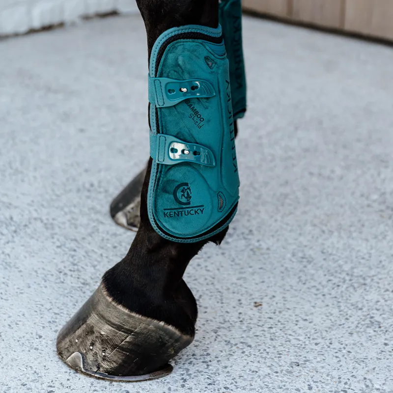 Kentucky Bamboo Shield Elastic Velvet Tendon Boots - Emerald-8