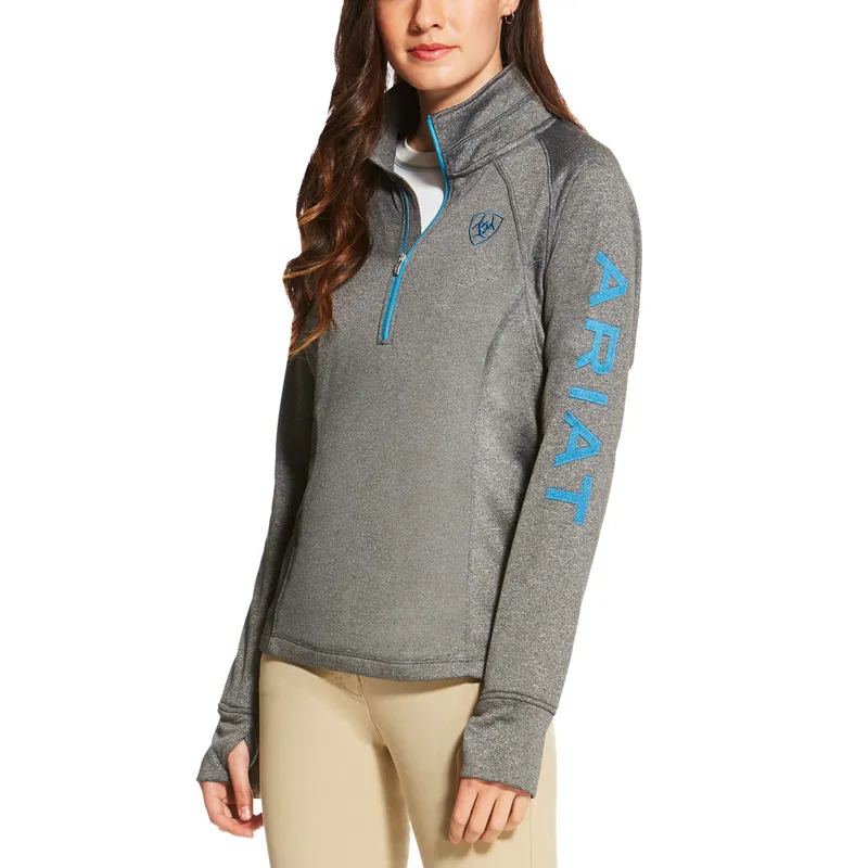 Sweat Zippé Léger Ariat Youth Tek Team, Couleur Bruyère Marine - Neuf Sous Emballage