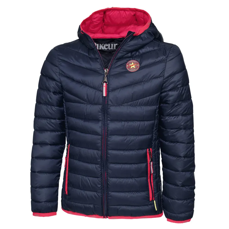 Pikeur Cuddy Quilted Girls Jacket - Navy/Rasberry
