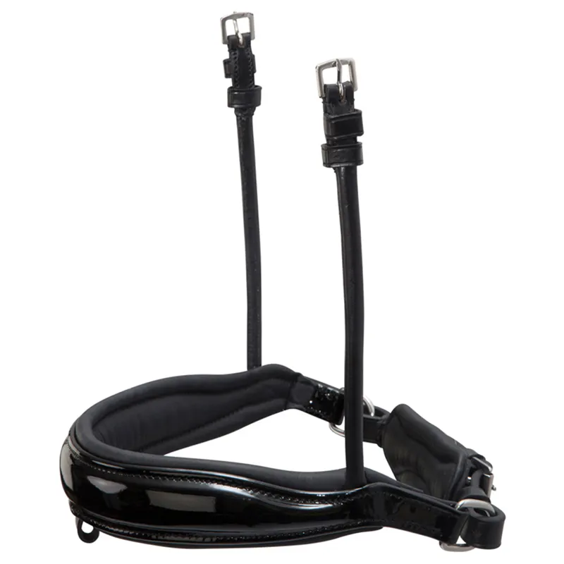 Schockemohle Malibu Noseband - Patent Black/Silver