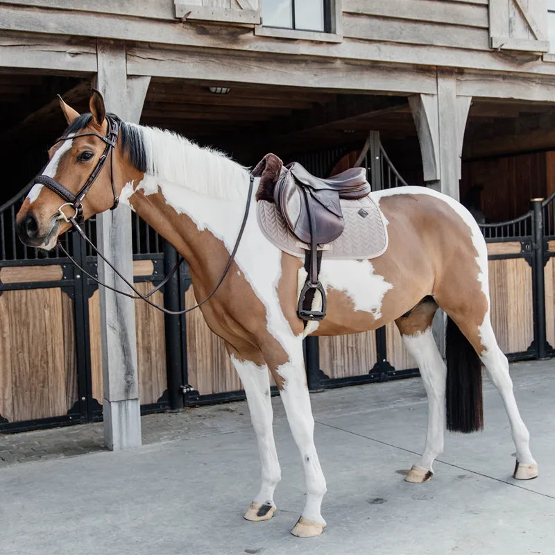 Kentucky Skin Friendly Velvet Jumping Saddlecloth - Beige-2