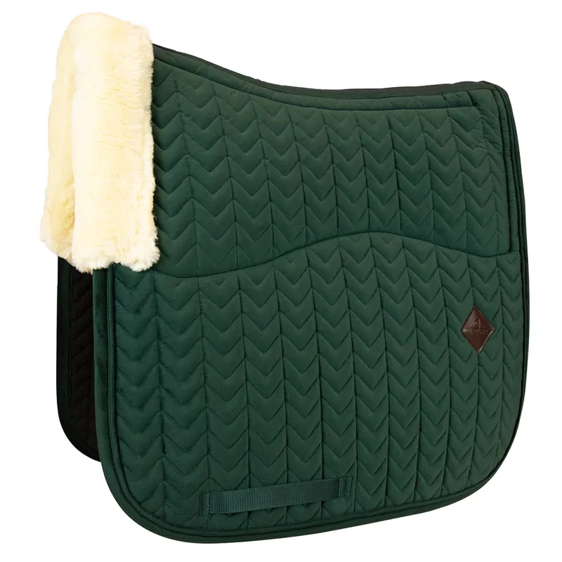 Kentucky Skin Friendly Velvet Dressage Saddlecloth - Pine Green-2