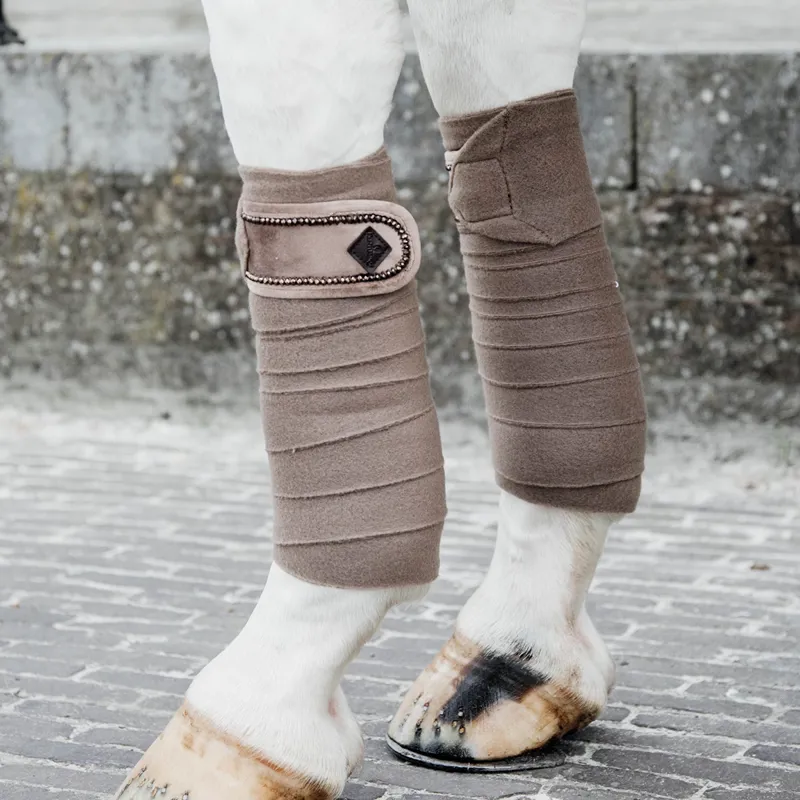 Kentucky Velvet Pearls Polar Fleece Bandages - Beige