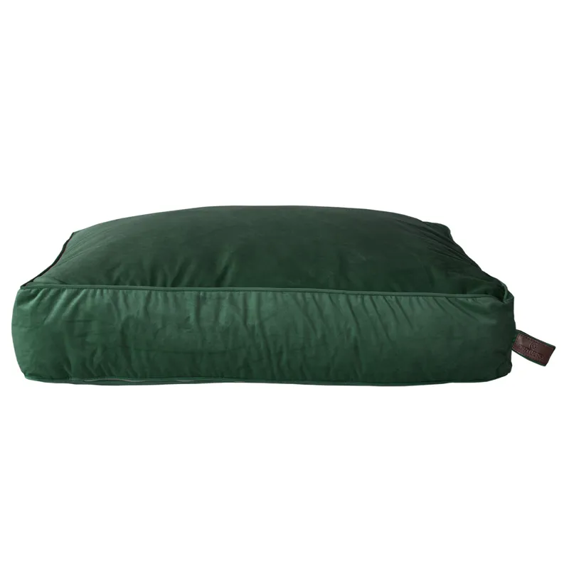 Kentucky Velvet Pillow Dog Bed - Pine Green-1