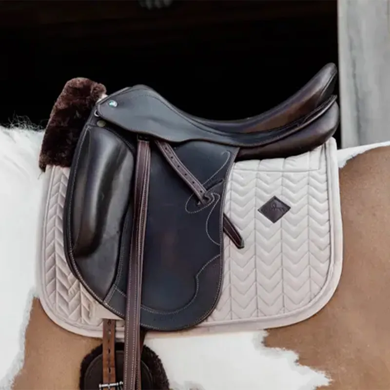 Kentucky Skin Friendly Velvet Dressage Saddlecloth - Beige