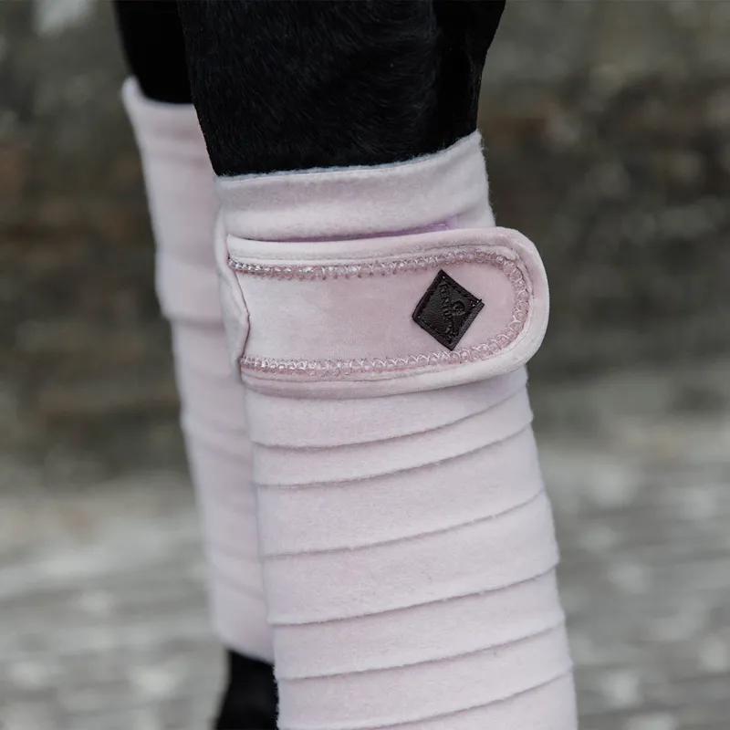 Kentucky Velvet Pearls Polar Fleece Bandages - Soft Rose-2
