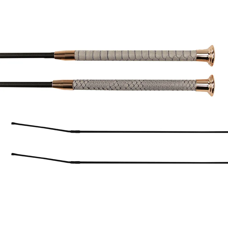 Woof Wear Reptile Dressage Whip - Grey/Rose Gold