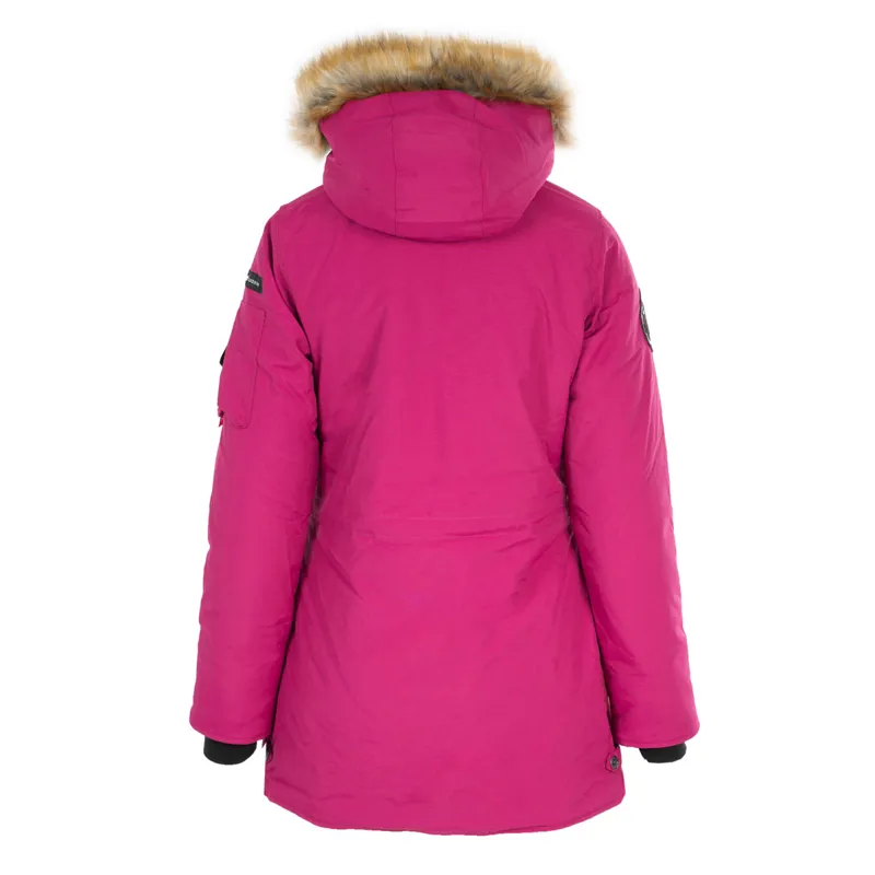 Horze Brooke Ladies Long Waterproof Parka Jacket - Cerise-1