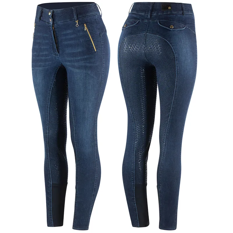Mens Denim Full Seat Silicone Grip Breeches Sizes 28 To 40