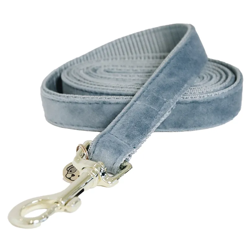 Kentucky Velvet Dog Lead - Light Blue-1