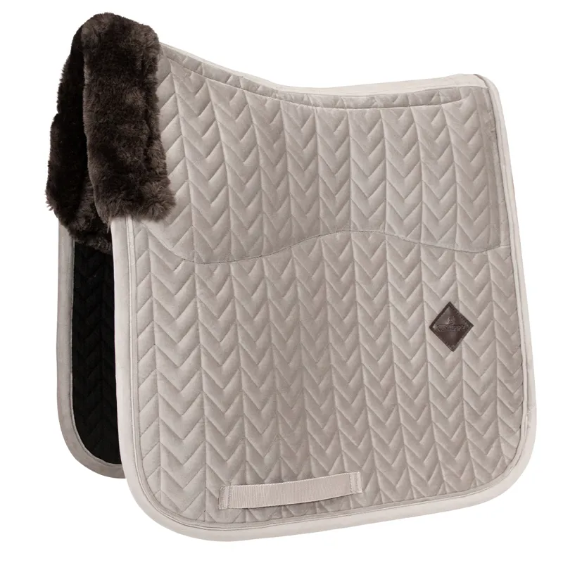 Kentucky Skin Friendly Velvet Dressage Saddlecloth - Beige-1