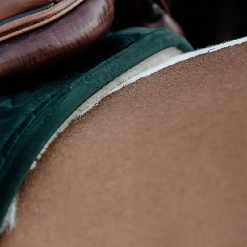 Kentucky Skin Friendly Velvet Jumping Saddlecloth - Pine Green-5