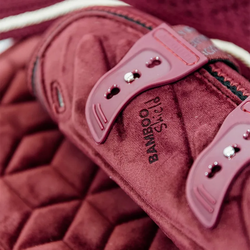 Kentucky Bamboo Shield Elastic Velvet Tendon Boots - Bordeaux-3