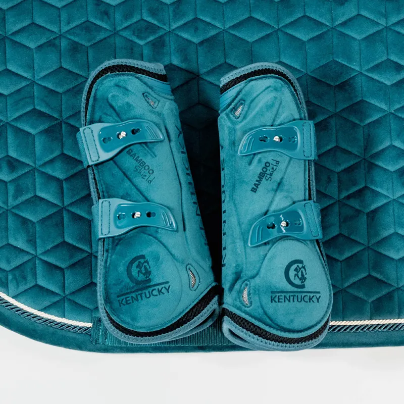 Kentucky Bamboo Shield Elastic Velvet Tendon Boots - Emerald-9