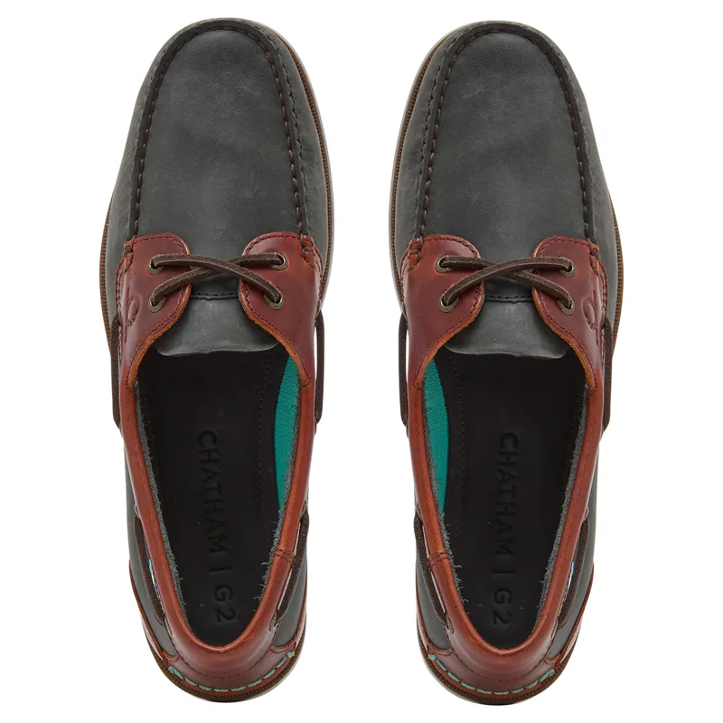 Chatham Bermuda II G2 Mens Leather Boat Shoes - Navy/Seahorse-4