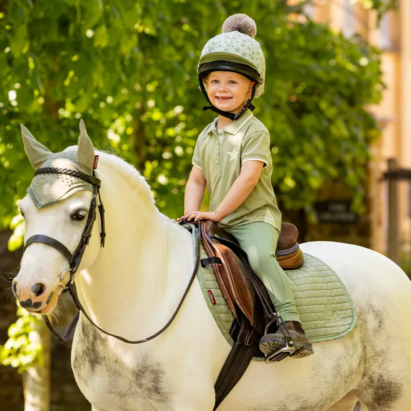 LeMieux Mini Junior Girls Polo Shirt - Fern-4