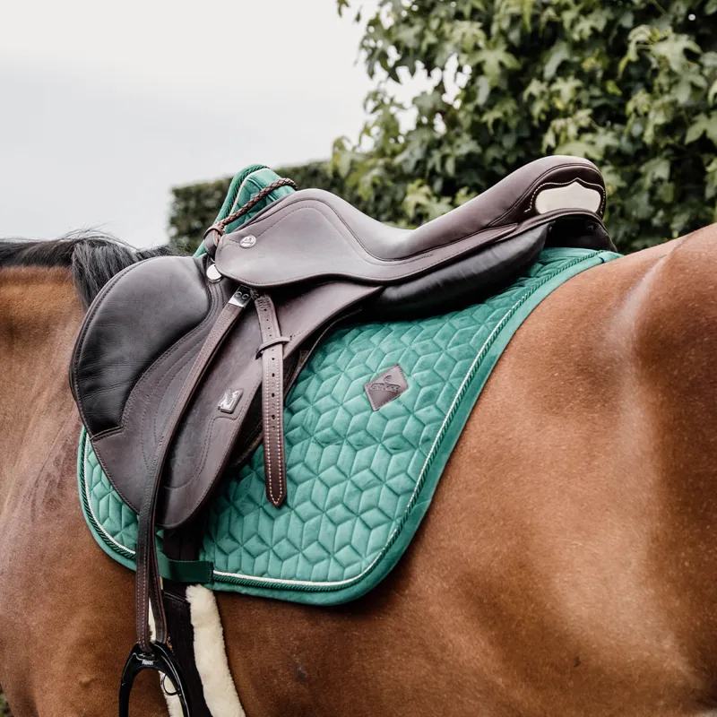 Kentucky Velvet Jumping Saddlecloth - Dark Green-2