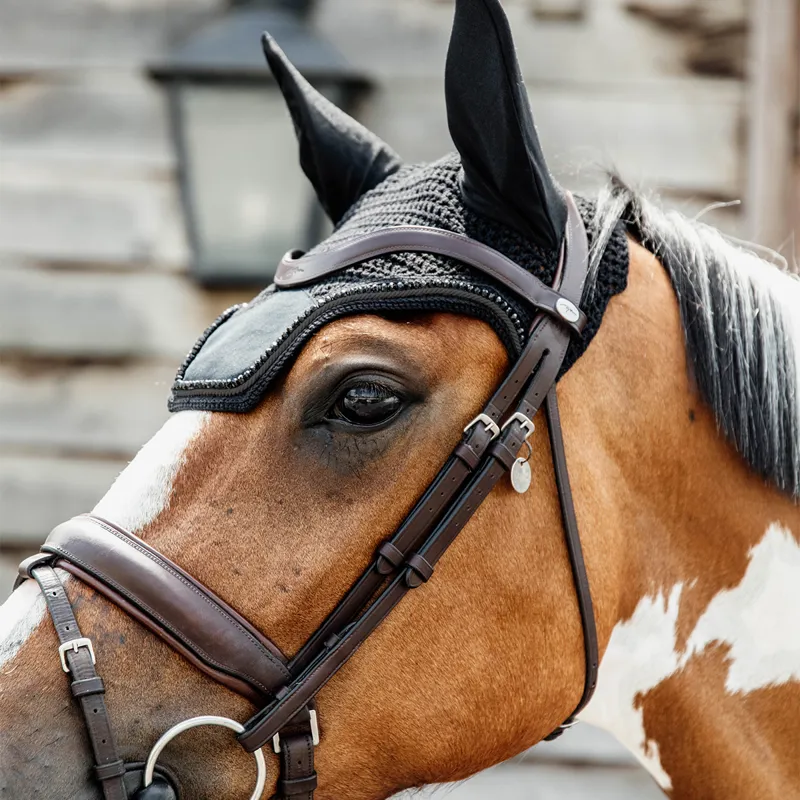 Kentucky Wellington Velvet Pearls Fly Veil -  Black