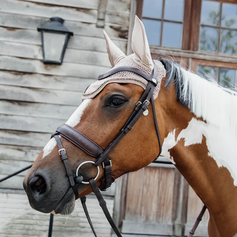 Kentucky Wellington Velvet Pearls Fly Veil - Beige