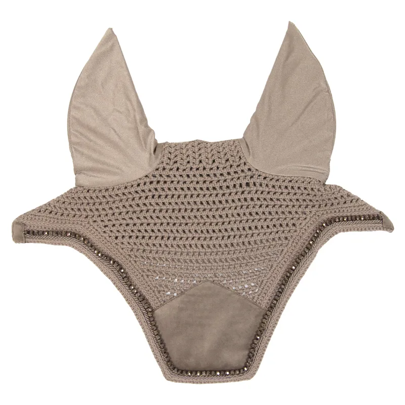 Kentucky Wellington Velvet Pearls Fly Veil - Beige-3