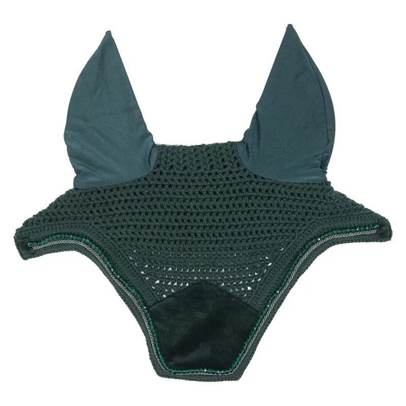 Kentucky Wellington Velvet Pearls Fly Veil - Pine Green-1