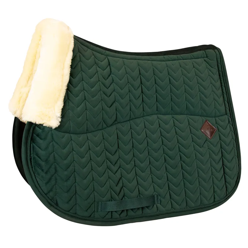 Kentucky Skin Friendly Velvet Jumping Saddlecloth - Pine Green-1