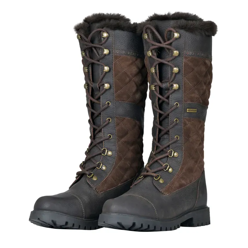 Dublin Yukon Quilt Womens Tall Country Boots - Chocolate