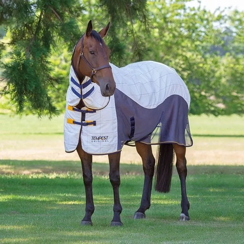 Shires Tempest Original Summer Shield with Mesh Rug - White