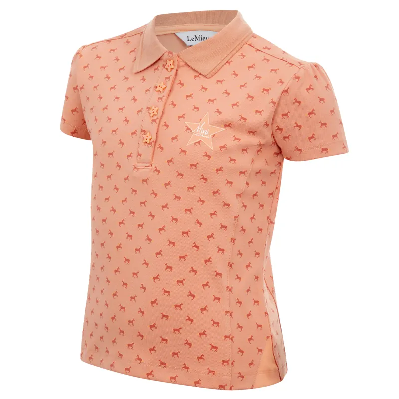 LeMieux Mini Junior Girls Polo Shirt - Sherbert-1