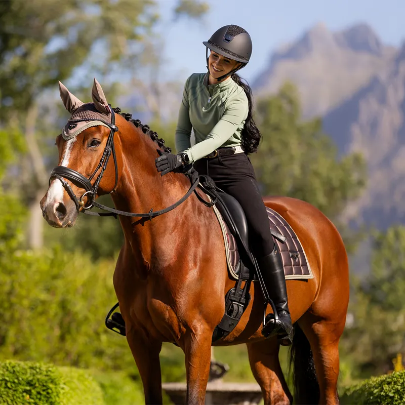 LeMieux Loire Classic Satin Dressage Square - Walnut-6