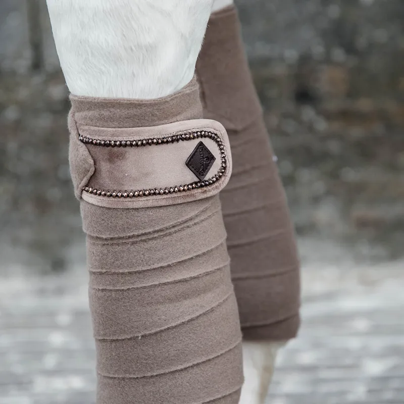 Kentucky Velvet Pearls Polar Fleece Bandages - Beige-3