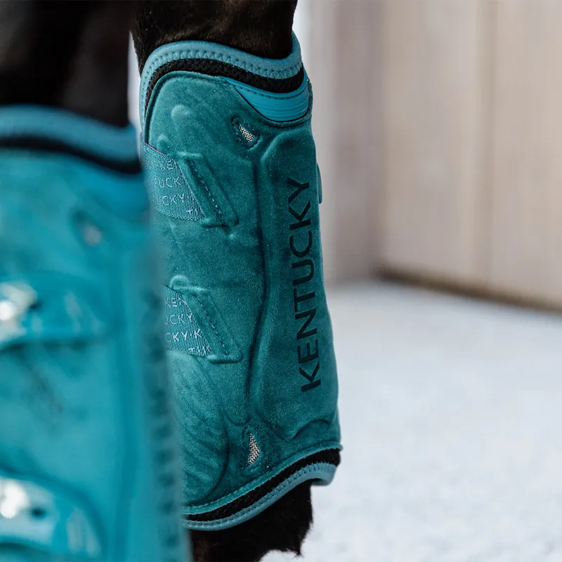 Kentucky Bamboo Shield Elastic Velvet Tendon Boots - Emerald-5