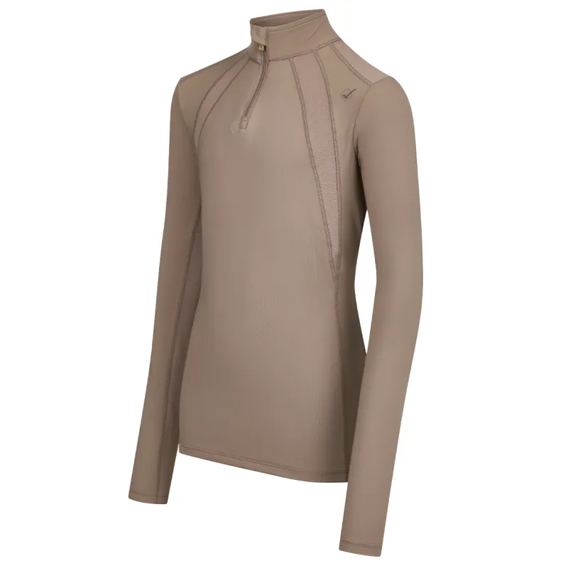 LeMieux Young Rider Mia Mesh Junior Long Sleeve Base Layer - Walnut-4