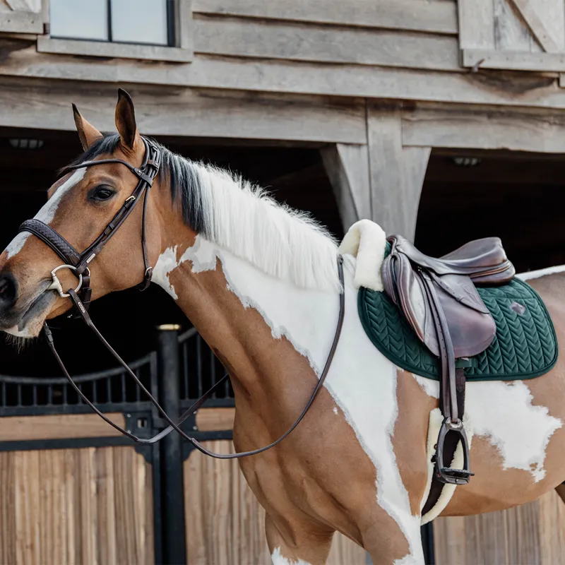 Kentucky Skin Friendly Velvet Jumping Saddlecloth - Pine Green-2