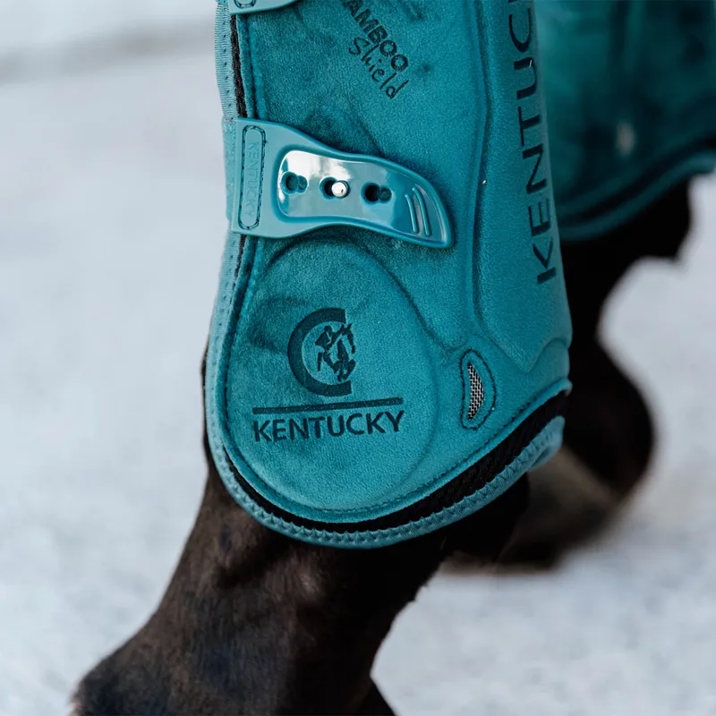 Kentucky Bamboo Shield Elastic Velvet Tendon Boots - Emerald-7